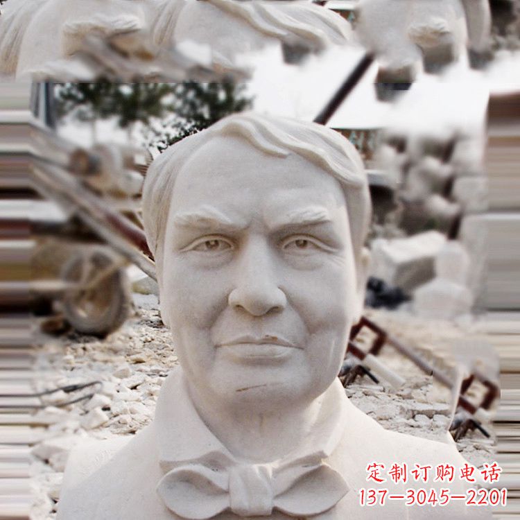 泰安石雕爱迪生胸像雕塑