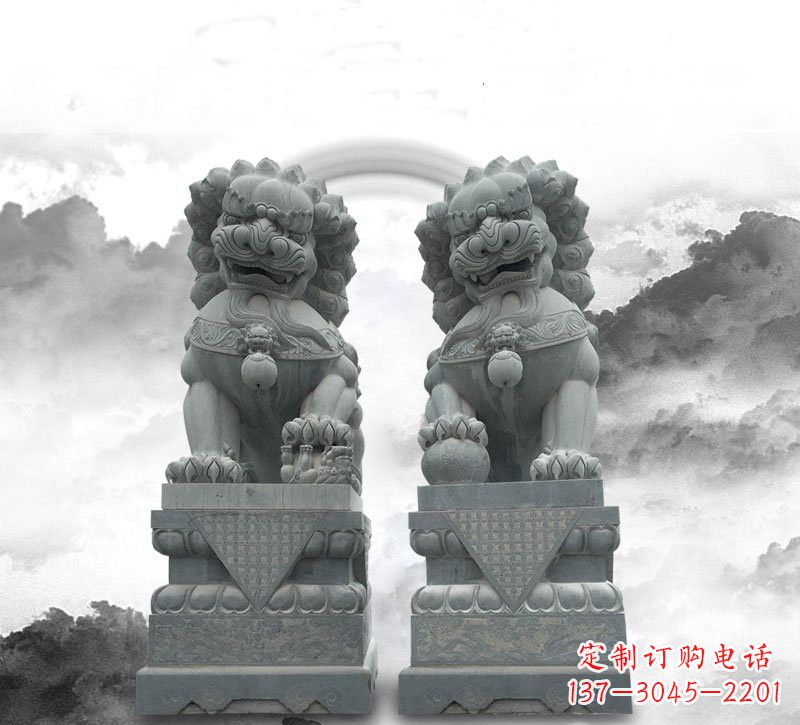 泰安石雕大理石狮子雕塑——定制精品雕塑