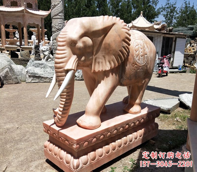泰安精美大象櫈,领雕工艺独特
