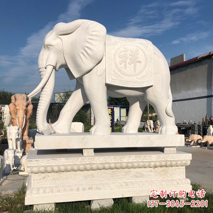 泰安现代工艺石雕大象雕塑