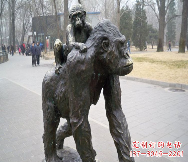 泰安石雕动物猩猩雕塑