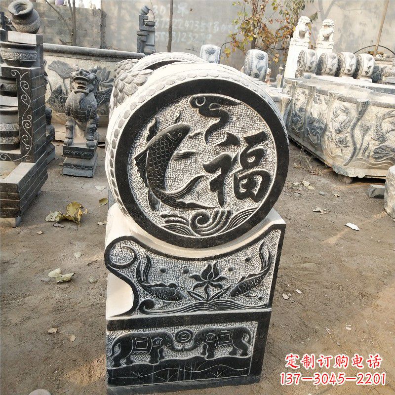泰安一流仿古抱鼓门墩石雕塑