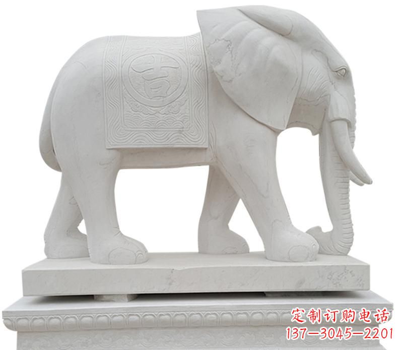 泰安石雕公园立式动物大象