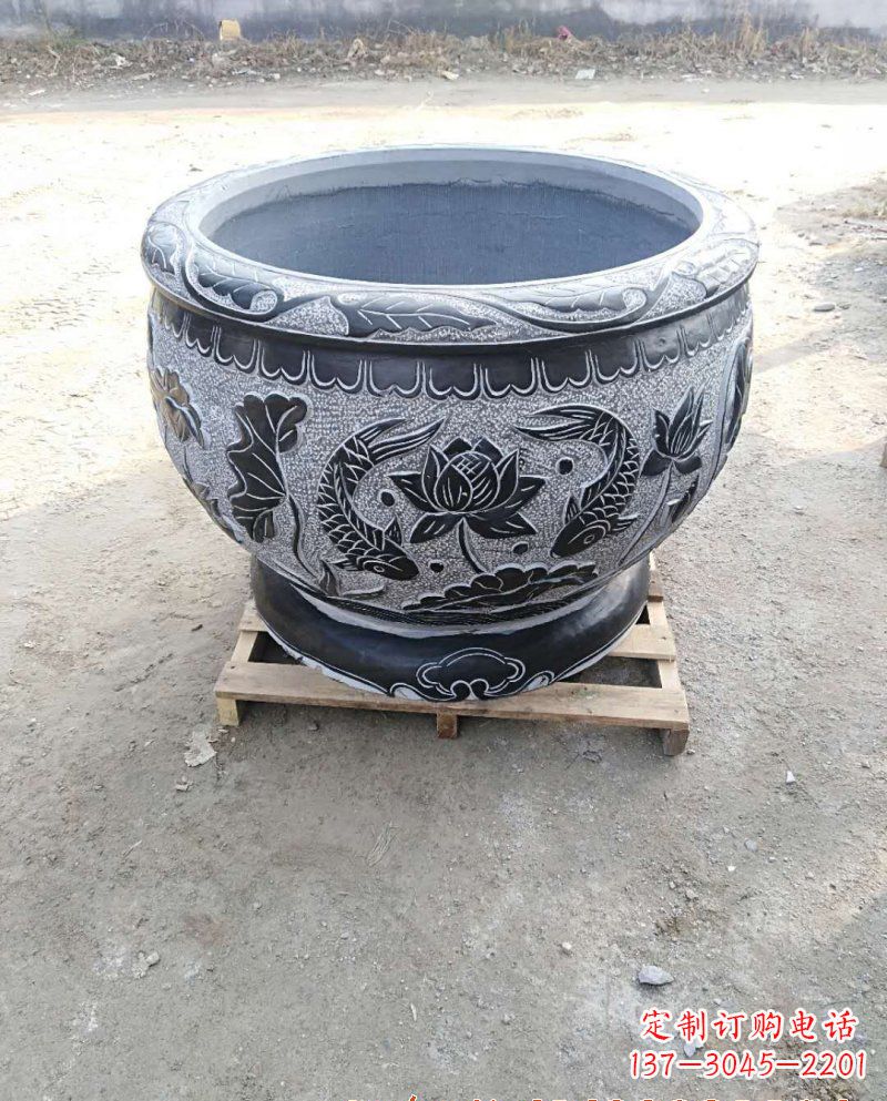 泰安石雕花盆