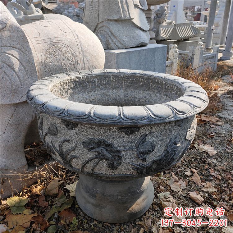 泰安石雕花盆鱼缸