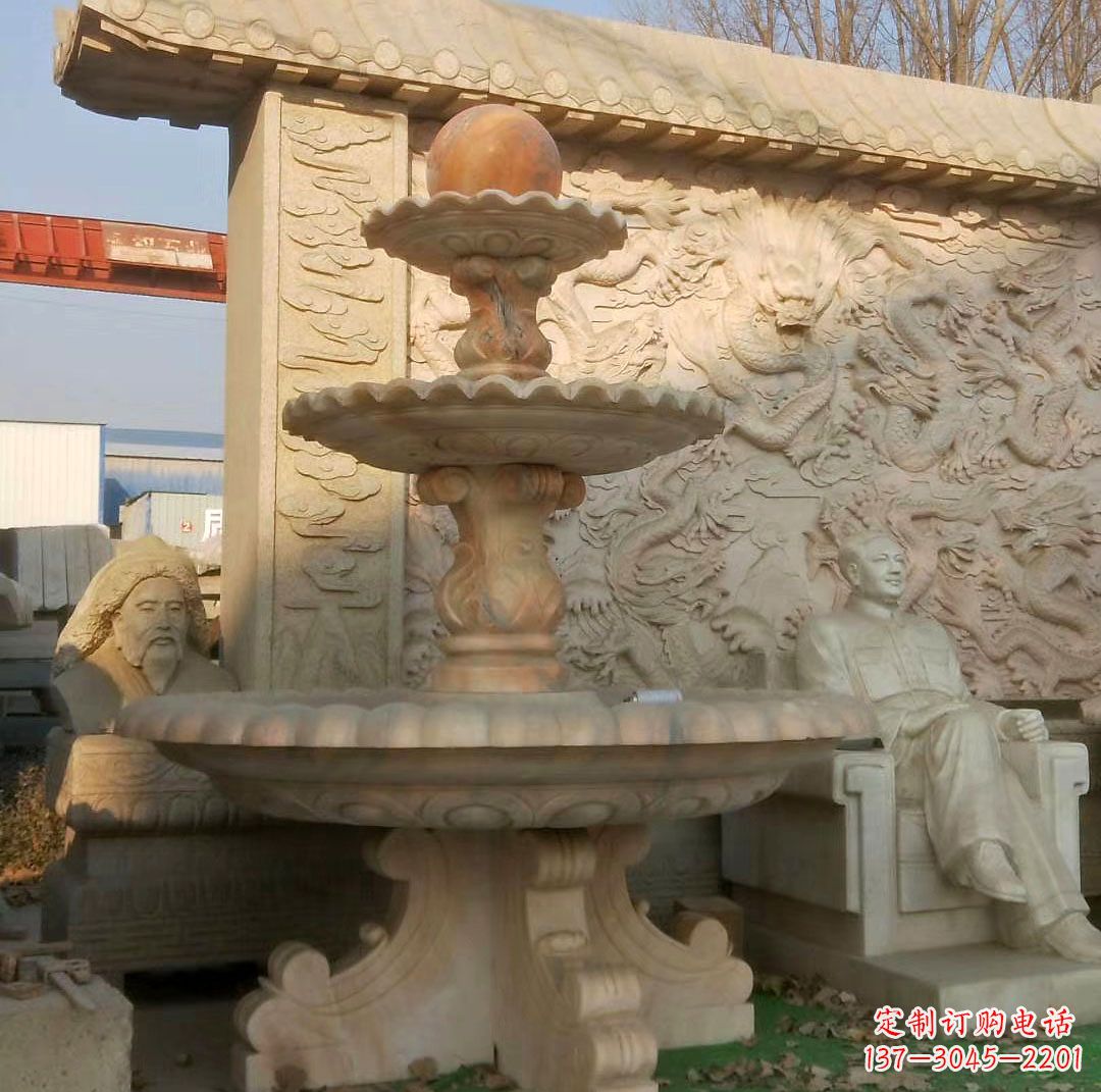 泰安中领雕塑精美石雕喷泉雕塑,是一款独特的雕…