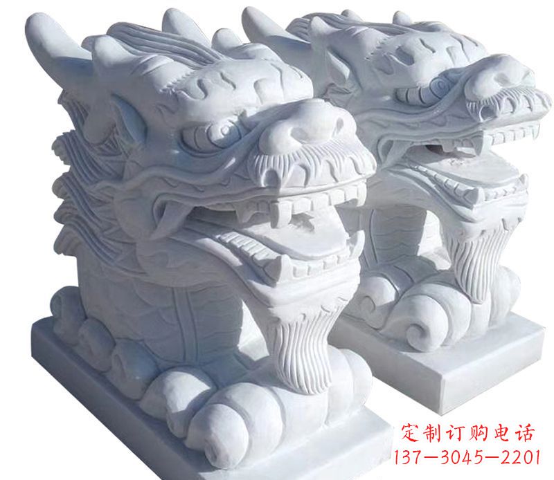 泰安精致石雕龙头雕塑,打造建筑雕塑景观