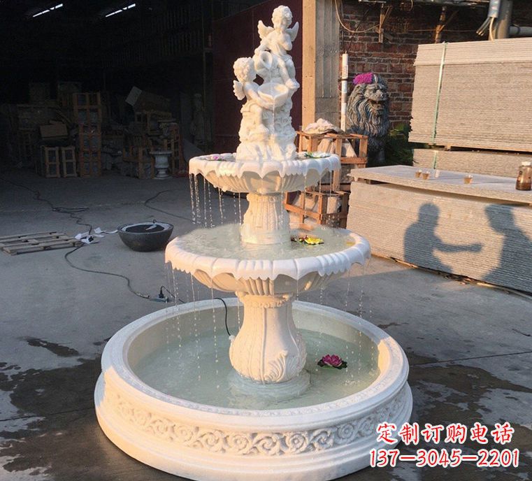 泰安石雕龙头喷泉 风水