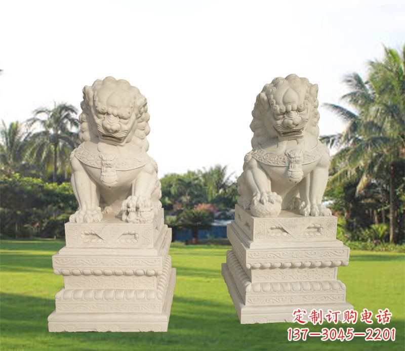 泰安狮子雕塑增添华贵气息