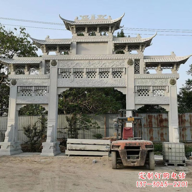 泰安石雕牌坊楼兰雕塑产品介绍: