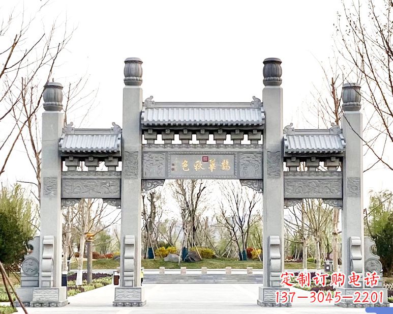 泰安装饰你的屋外,选择领雕塑的石雕牌坊