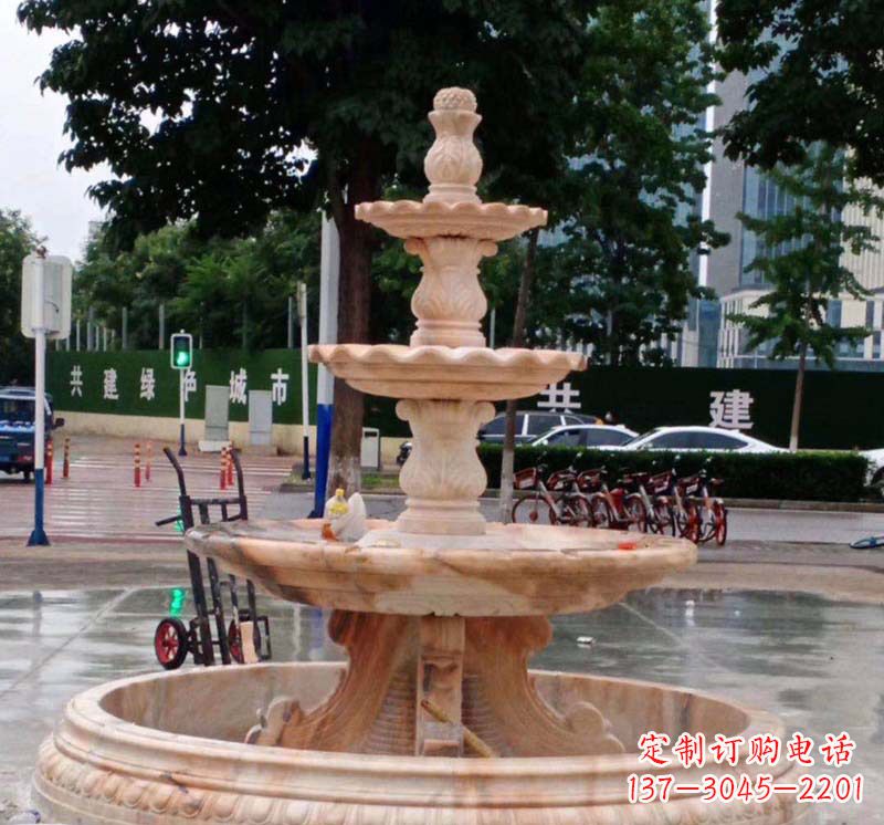 泰安石雕喷泉钵,非凡水景体验