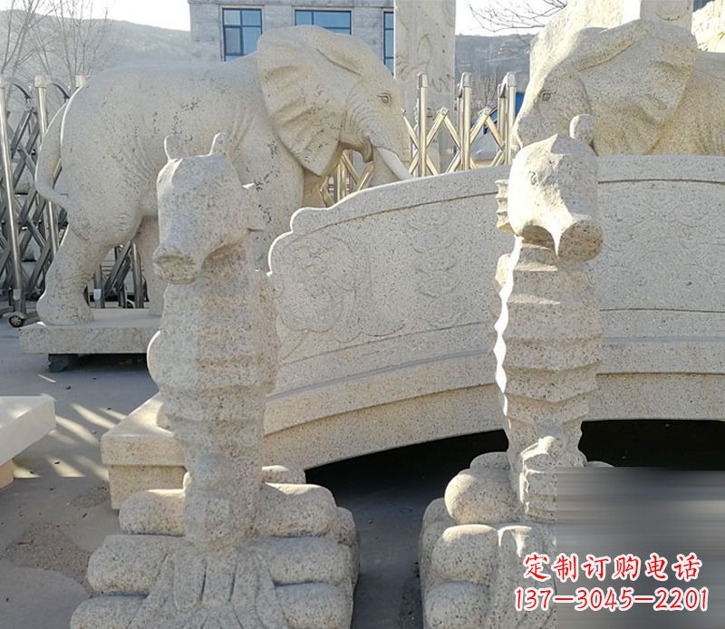 泰安中领雕塑海马石雕静谧可爱