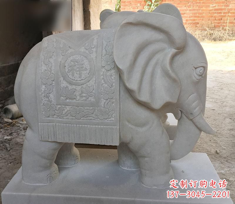泰安风格多样的大象雕塑