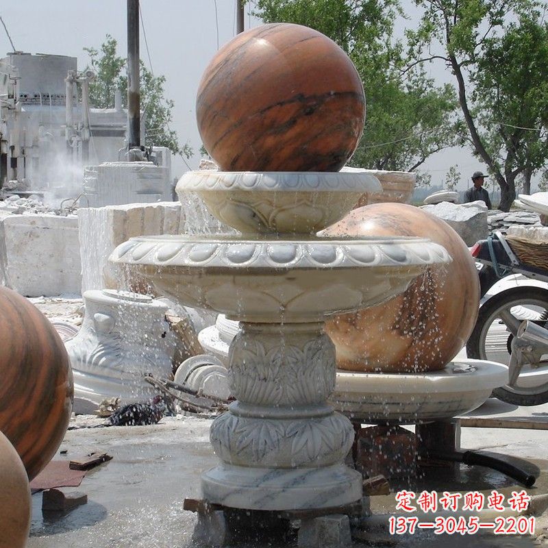 泰安艺术精美的青石风水球雕塑