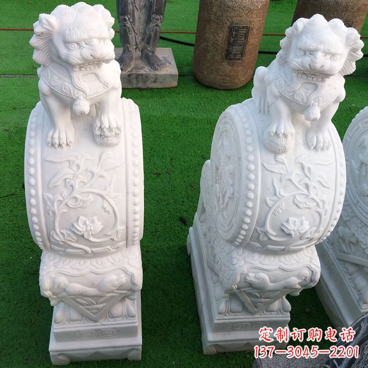 泰安石雕青石貔貅门墩雕塑