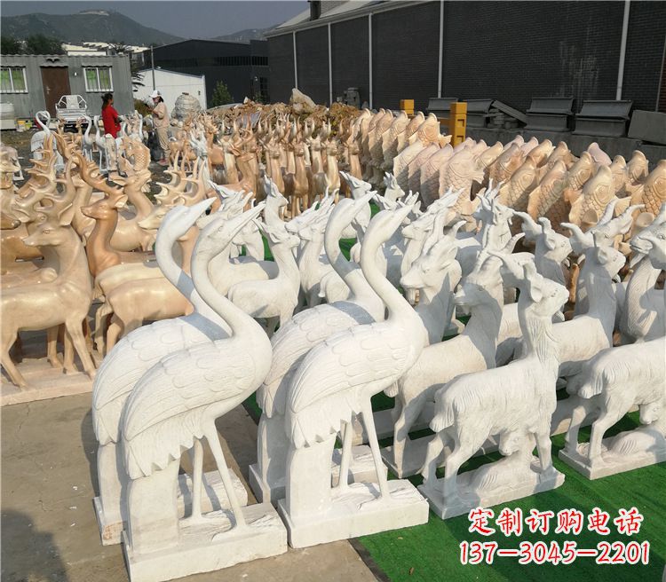泰安石雕仙鹤雕塑