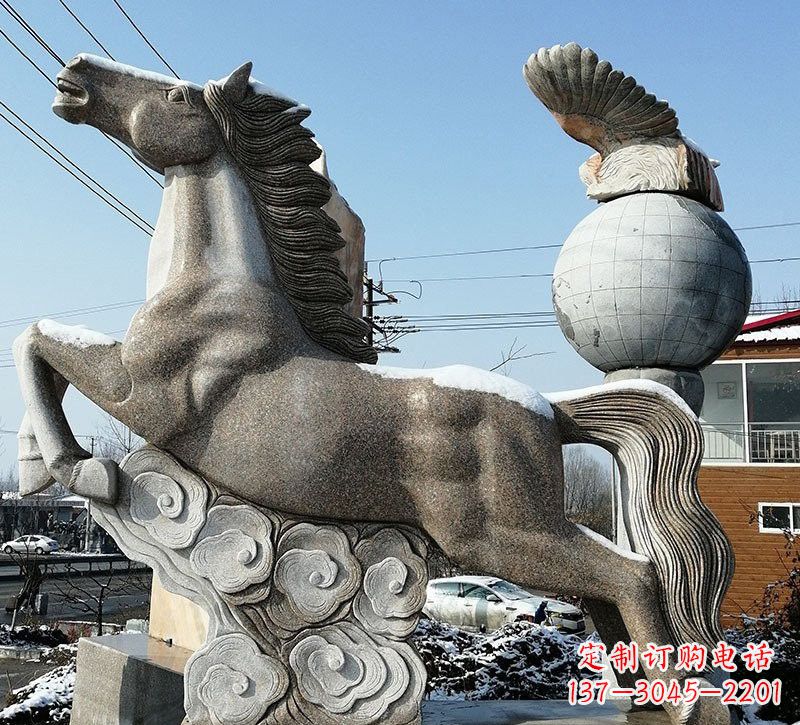泰安石雕祥云奔马