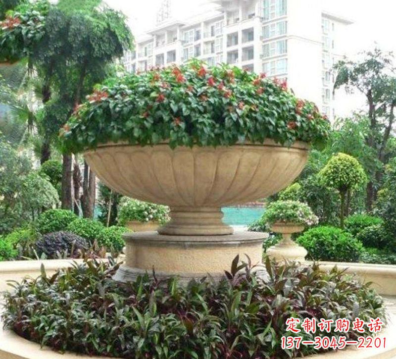 泰安石雕小区花盆