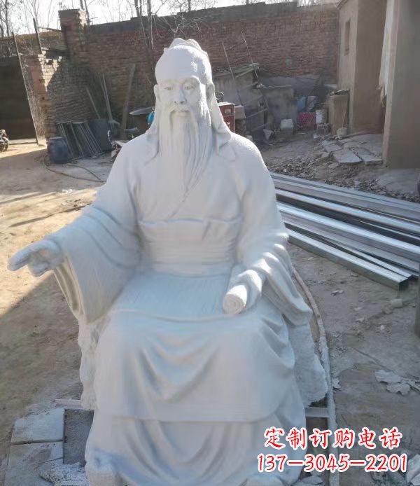 泰安石雕校园孔子人物雕塑