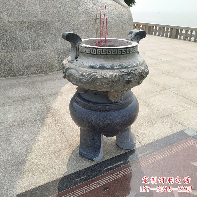 泰安石雕圆香炉