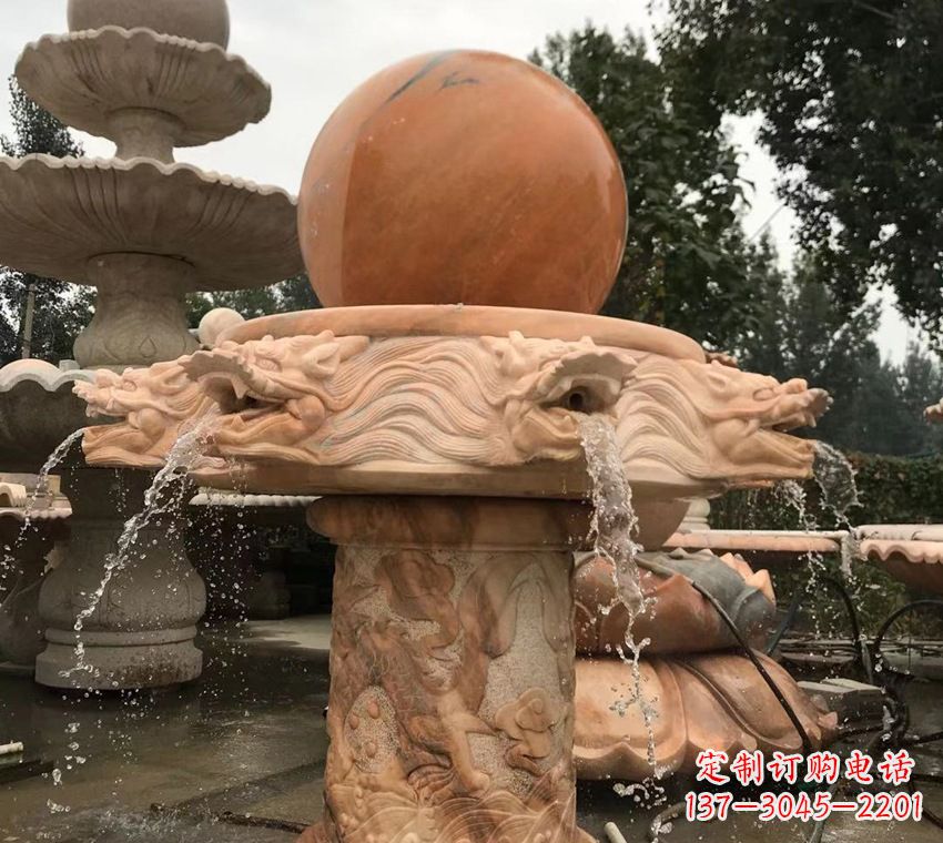 泰安石雕自然流水喷泉