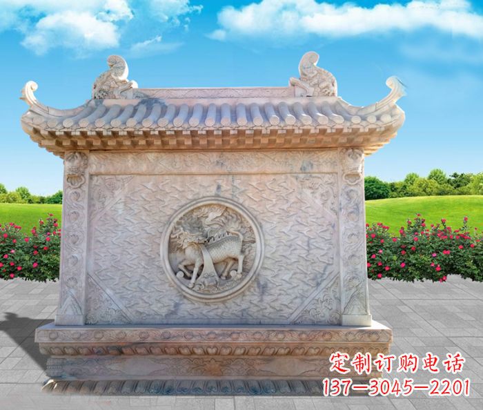 泰安石浮雕麒麟庭院影壁