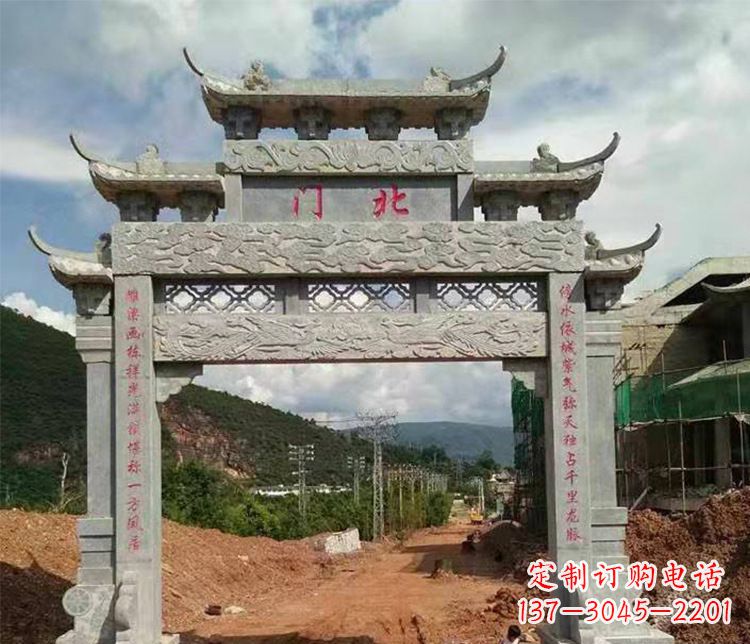 泰安石牌坊单门牌坊石雕