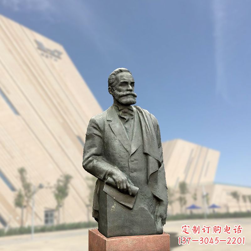 泰安世界名人“黄色炸药”的发明者诺贝尔半身像雕塑
