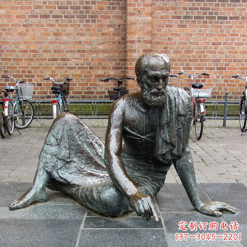 泰安世界名人古希腊著名物理学家阿基米德铜雕塑像广场人物雕塑