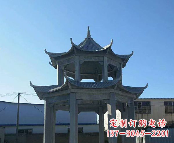 泰安双层仿古石凉亭石雕_1