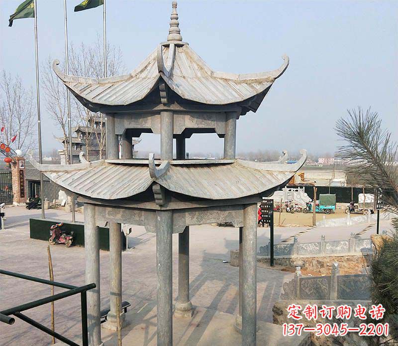 泰安双层户外凉亭石雕