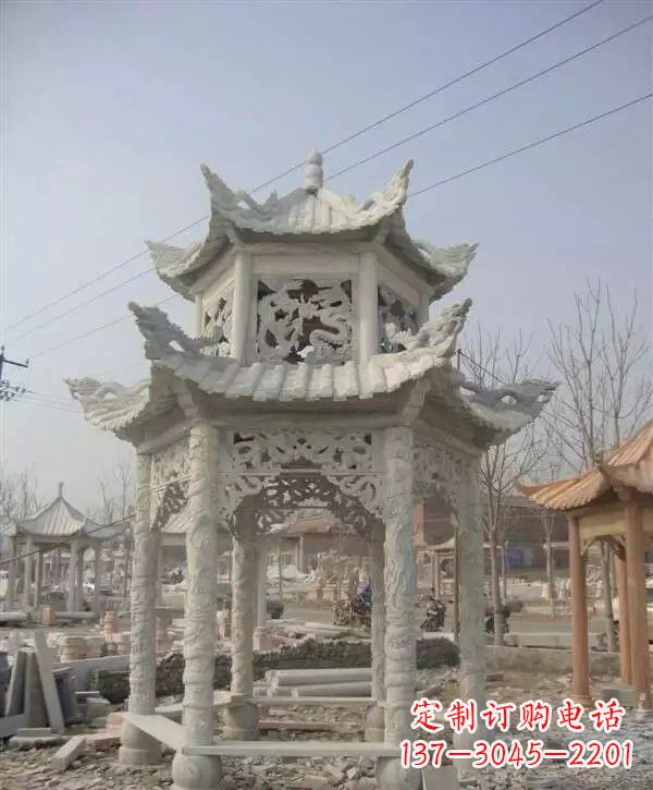 泰安双层凉亭石雕