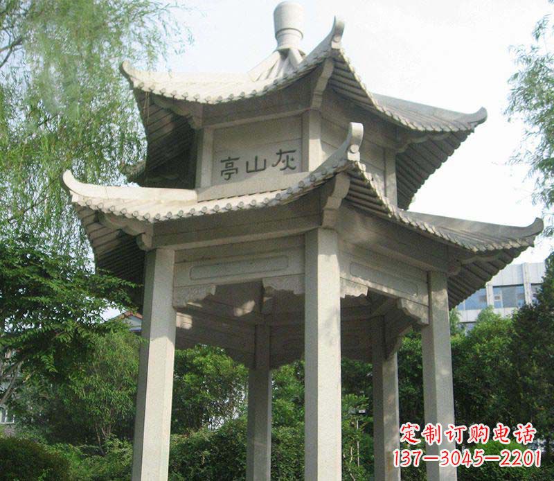 泰安双层石凉亭石雕