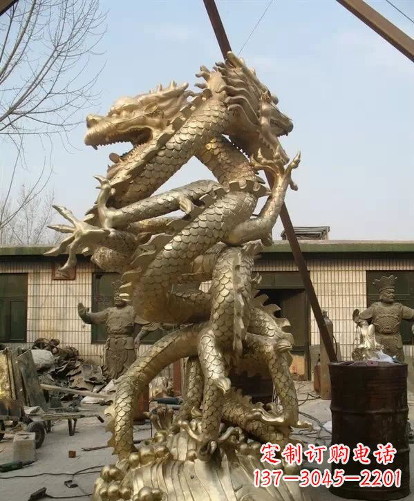泰安双龙铜雕