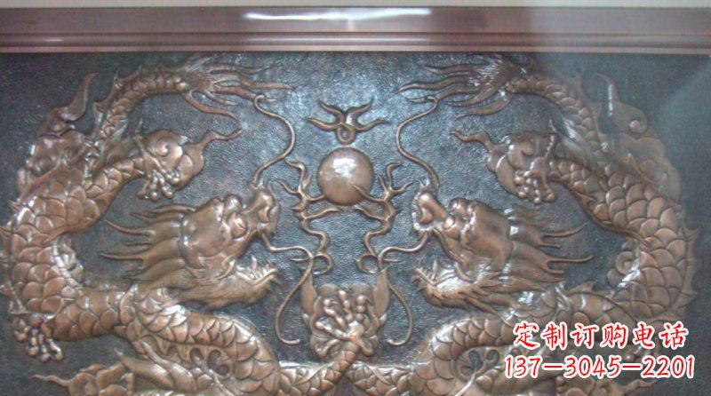 泰安双龙戏珠锻铜浮雕