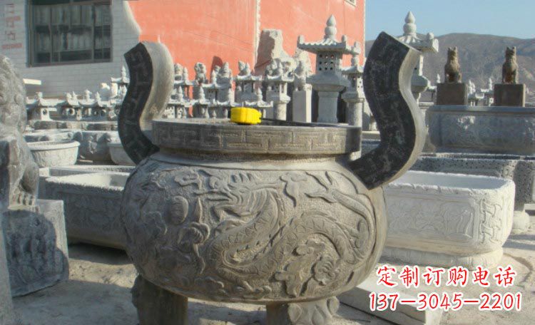 泰安双龙戏珠浮雕香炉铜雕
