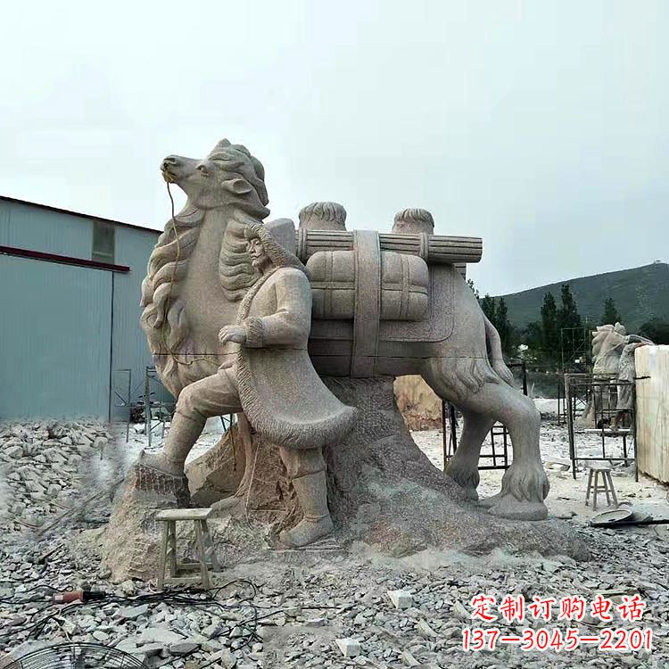 泰安丝绸之路骆驼情景石雕