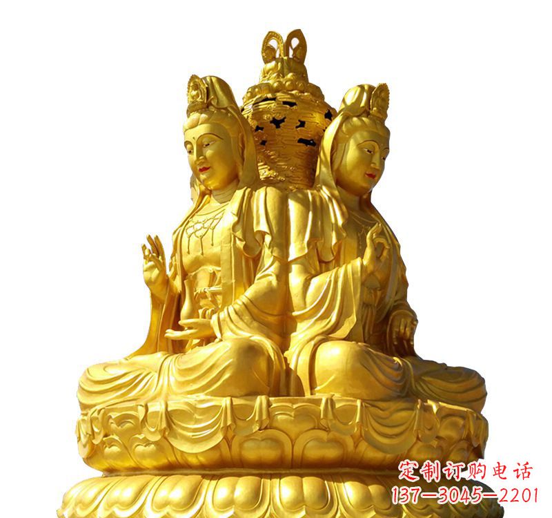 泰安四面观音菩萨铜像