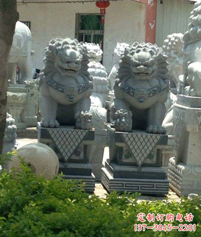 泰安寺庙景观仿古石狮子