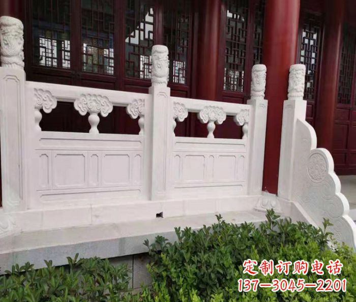 泰安寺庙景观汉白玉石浮雕栏板 (3)