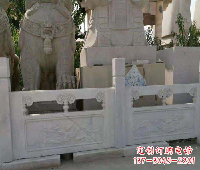 泰安寺庙景观汉白玉石浮雕栏板