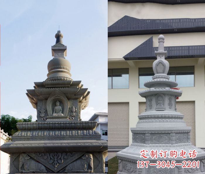 泰安寺庙景观舍利塔石雕 (3)