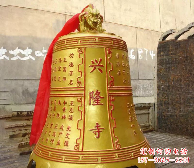 泰安寺庙景观铜钟雕塑