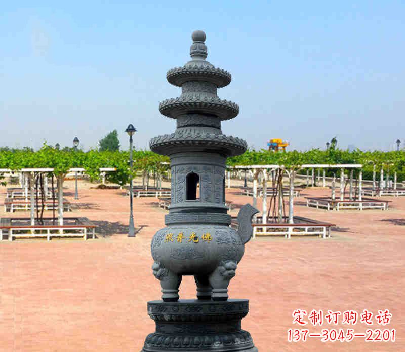泰安寺庙塔铜雕香炉