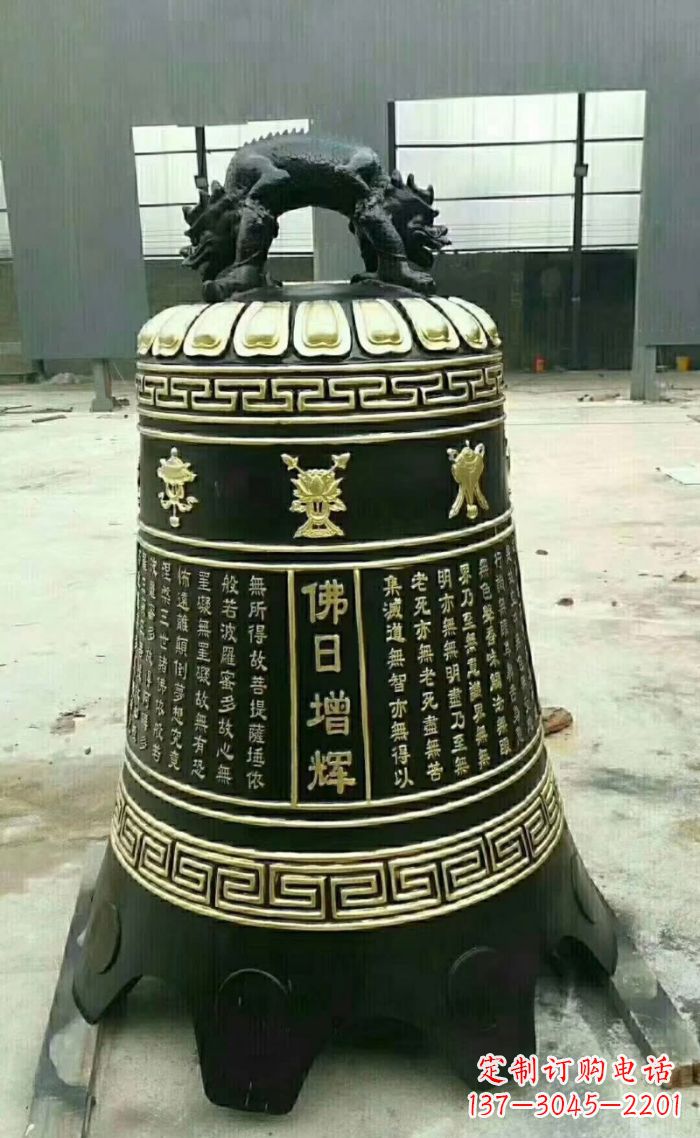 泰安寺庙铜钟雕塑 (6)