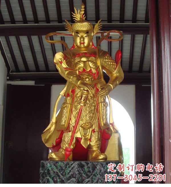 泰安寺庙韦陀菩萨铜雕