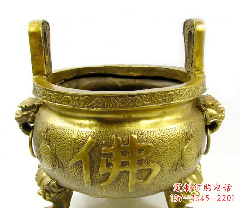 泰安寺庙香炉铜雕 (6)