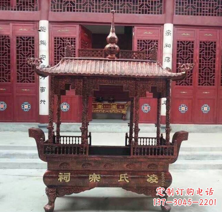 泰安寺庙香炉铜雕