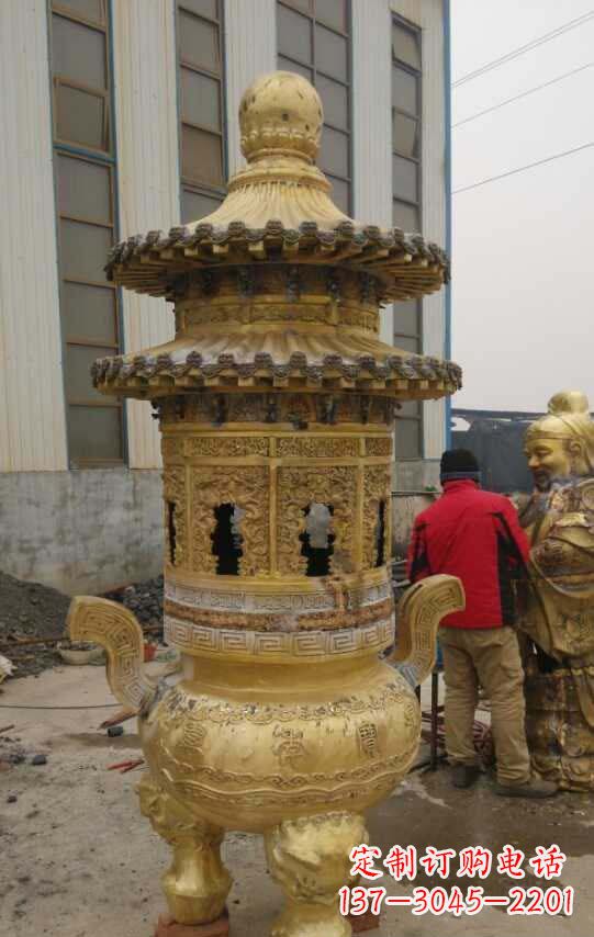 泰安寺庙香炉铜雕塑